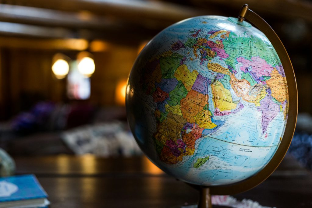 Desk globe on a table